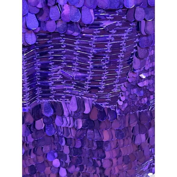 Retrofete April Sequin Embellished Long Sleeve Royal Purple Mini Dress Sz Large - Picture 8 of 12